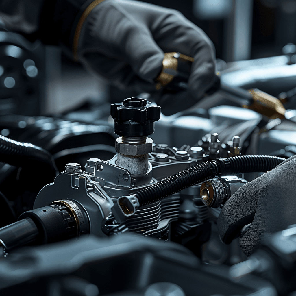 picture of mobile mechanic working on a car engine